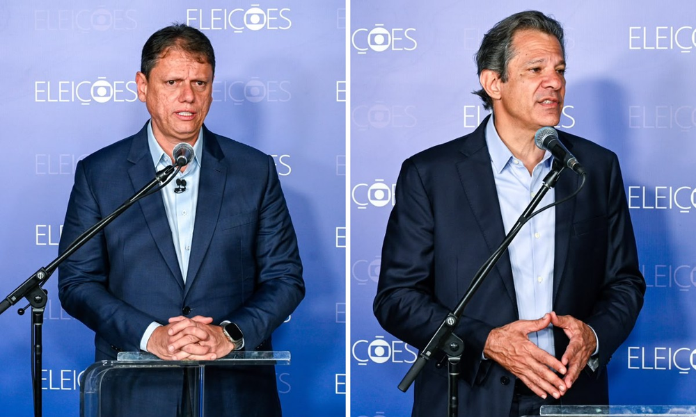 Tarcísio de Freitas e Fernando Haddad avaliam debate sobre segurança e educação em São Paulo