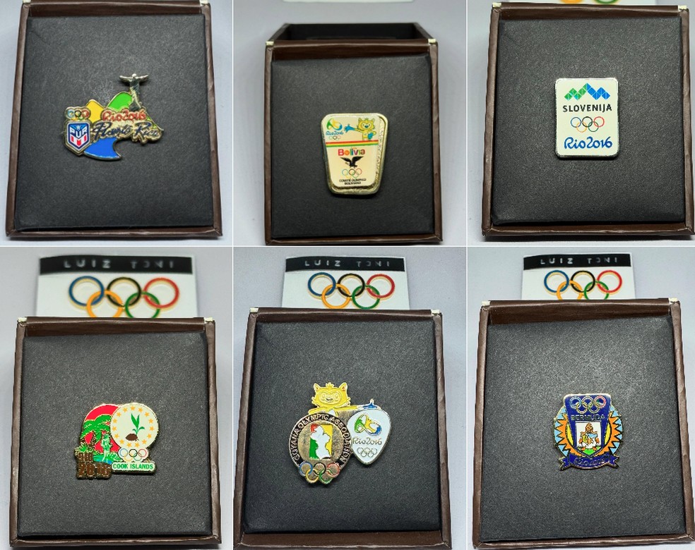 Nas redes sociais, o curitibano compartilha imagens da sua coleção, que constantemente viralizam — Foto: Reprodução/Toniolympicpins