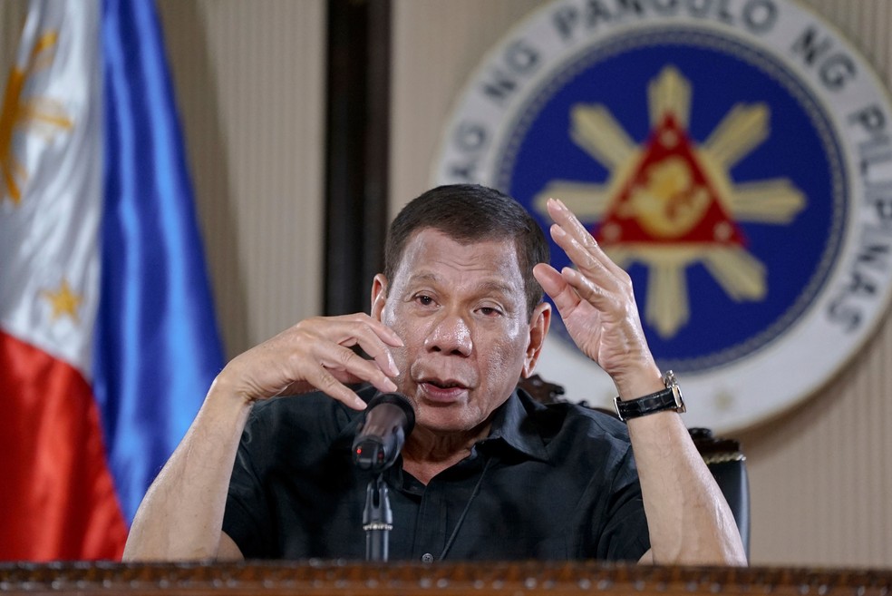 Ex-presidente das Filipinas, Rodrigo Duterte, em foto de 2020. — Foto: King Rodriguez/ Malacanang Presidential Photographers Division/ AP