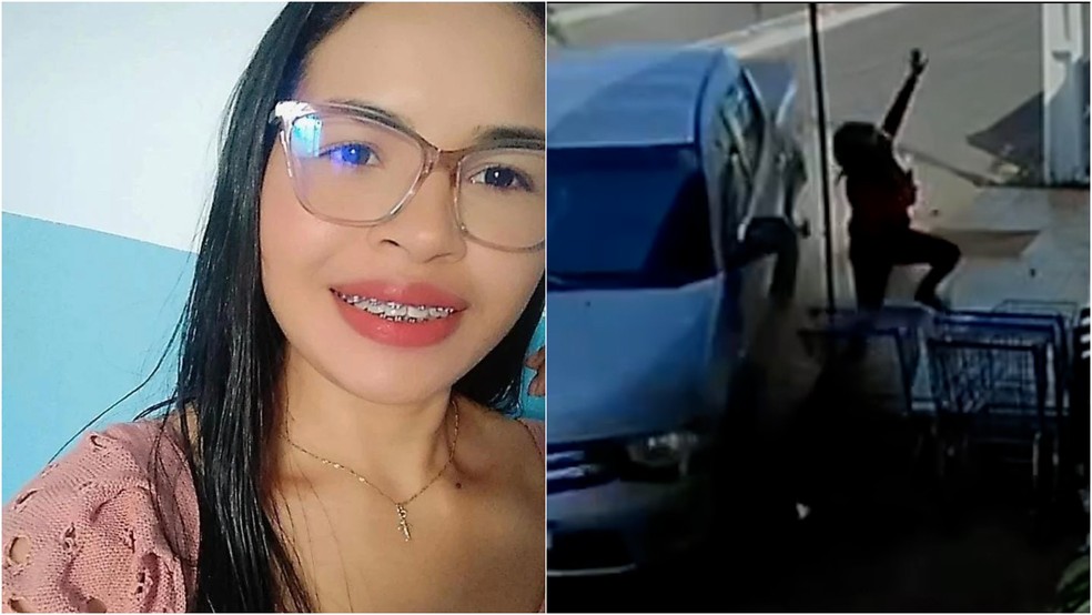 Djane Santos escapou por pouco de ser atropelada por uma caminhonete em alta velocidade, em Formosa da Serra Negra — Foto: Reprodução/Redes sociais