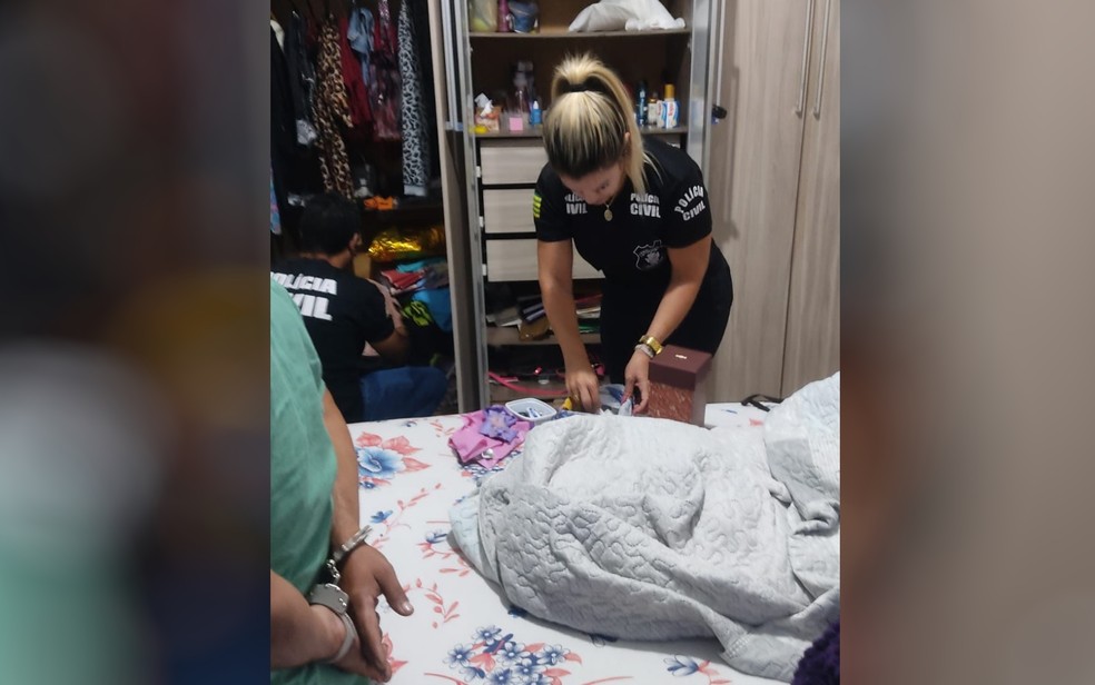 Polícia faz buscas na casa de homem suspeito de estupro contra a neta da esposa — Foto: Polícia Civil/Divulgação
