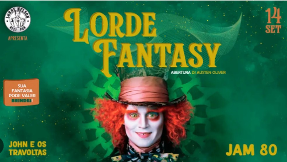 Vai ter festa à fantasia no Lord Nelson — Foto: Reprodução