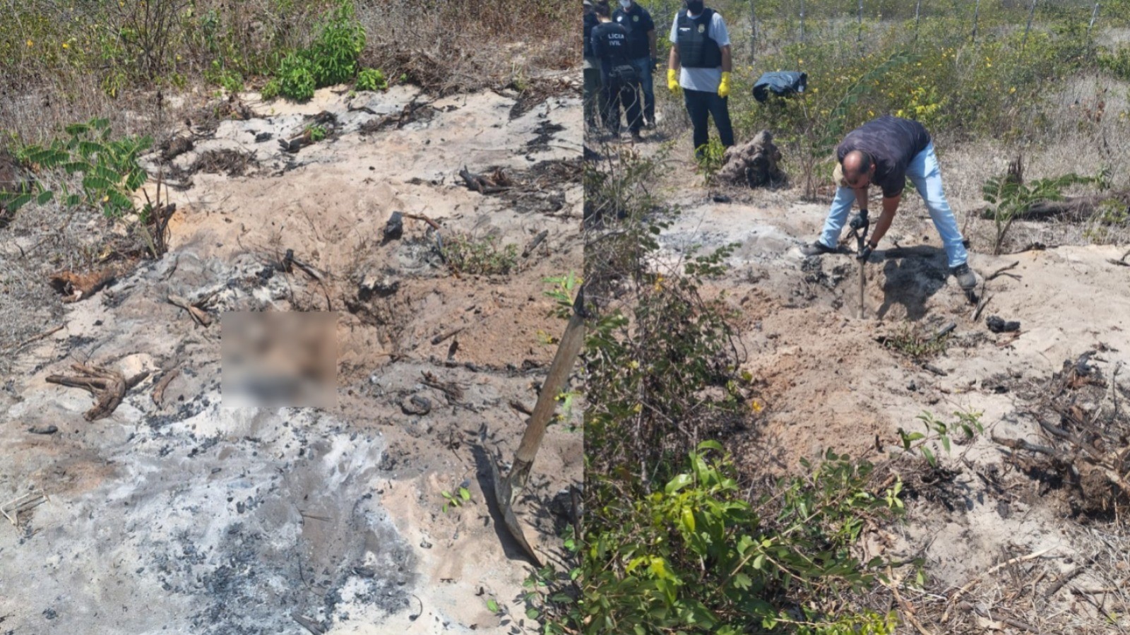 Ossada humana amarrada com corda é encontrada no Piauí; corpo pode estar enterrado de cabeça para baixo, diz polícia 