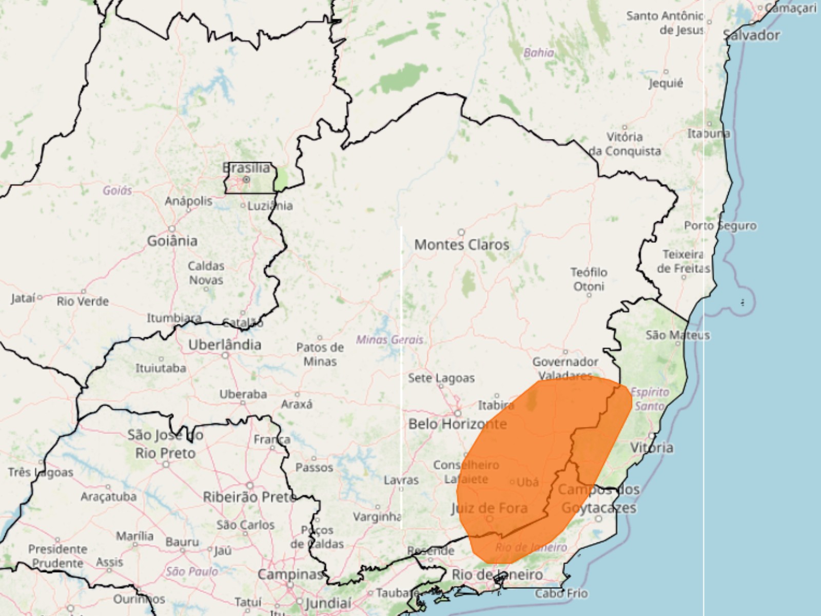 INMET emite alerta de 'perigo' de temporal para regiões do Vale do Aço e Zona da Mata