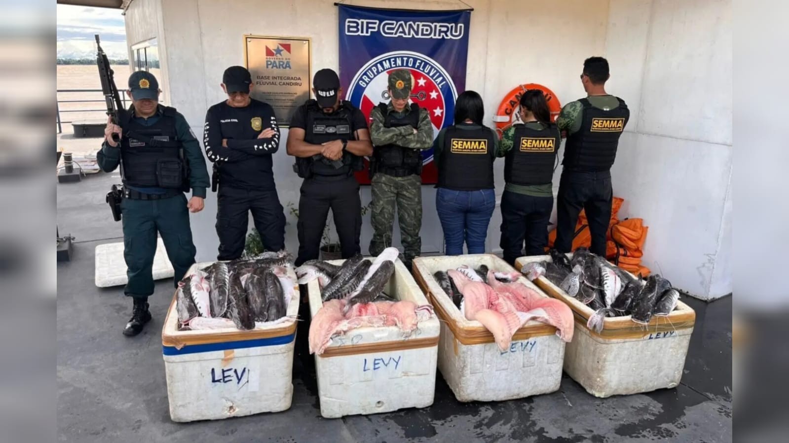 Base Candiru intercepta mais de 600 quilos de pescado irregular