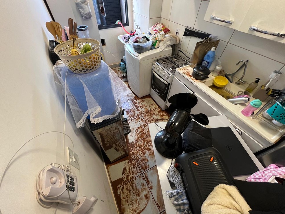 Apartamentos ficam alagados após chuva forte atingir Rio Preto (SP) — Foto: Rogério Pedrozo/TV TEM
