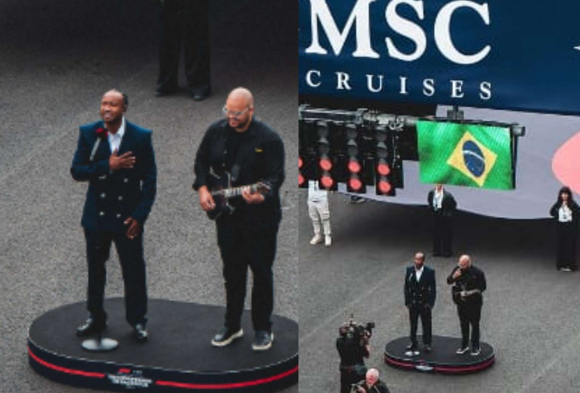 Thiaguinho relembra infância em MS ao cantar Hino Nacional no GP de São Paulo