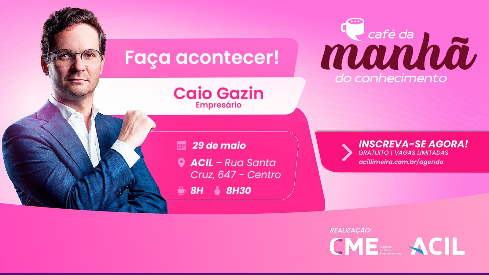 Caio Gazin no Café da Manhã do Conhecimento traz inspiração para os negócios