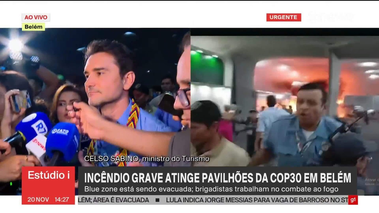 Incêndio na COP: causa ainda é desconhecida e ninguém ficou ferido, diz ministro do Turismo