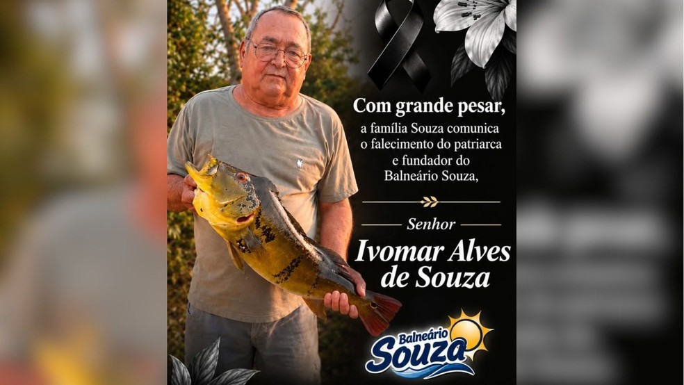 Nota de pesar para Ivomar Alves de Souza &mdash; Foto: Balne&aacute;rio Souza