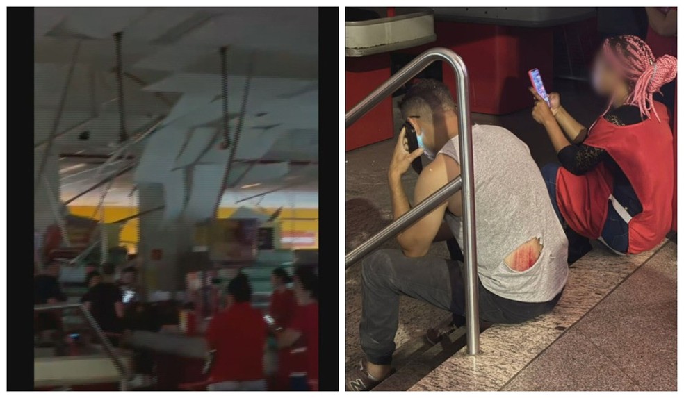 Teto do supermercado Dia na Avenida Doutor Sylvio Campos, em Perus, desabou e deixou feridos — Foto: Pirituba Notícias/Mais Perus Mais Caieiras