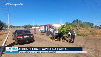 Motociclista grávida fica ferida após acidente em Palmas