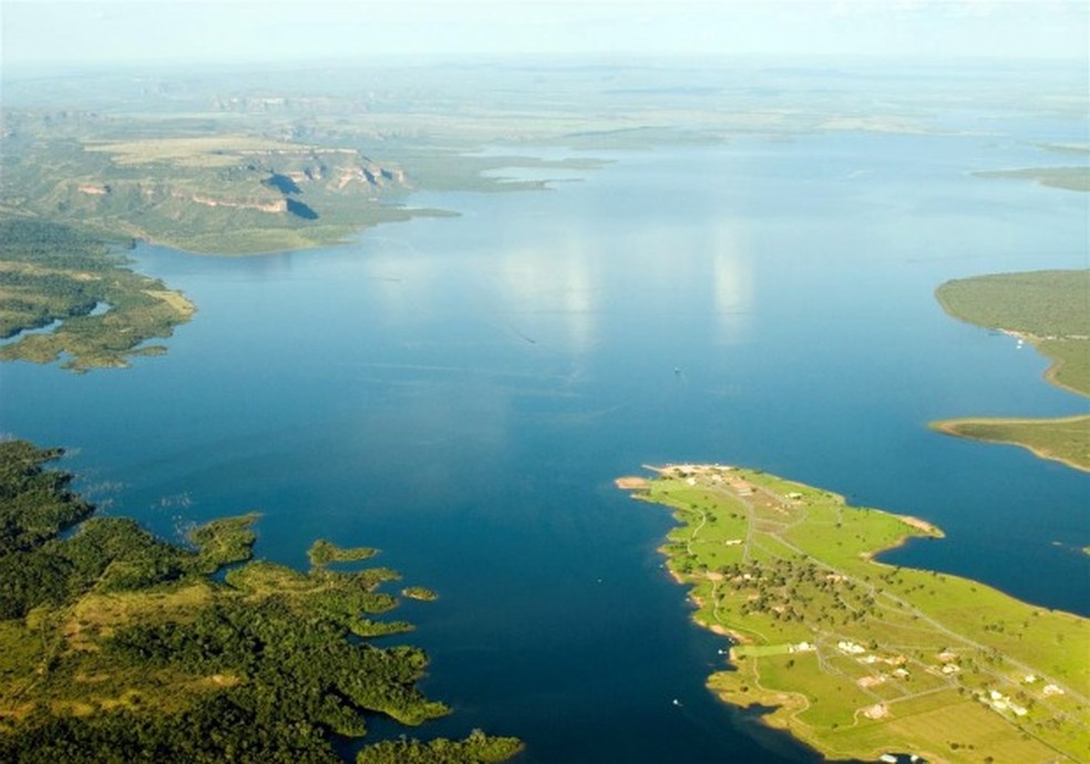 Vista aérea do Lago de Manso em Mato Grosso — Foto: Marcos Vergueiro 
