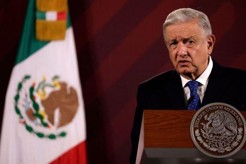 Em 2023, o presidente mexicano Andrés Manuel López Obrador impôs uma tarifa de 25% ao aço chinês — Foto: Getty Images via BBC