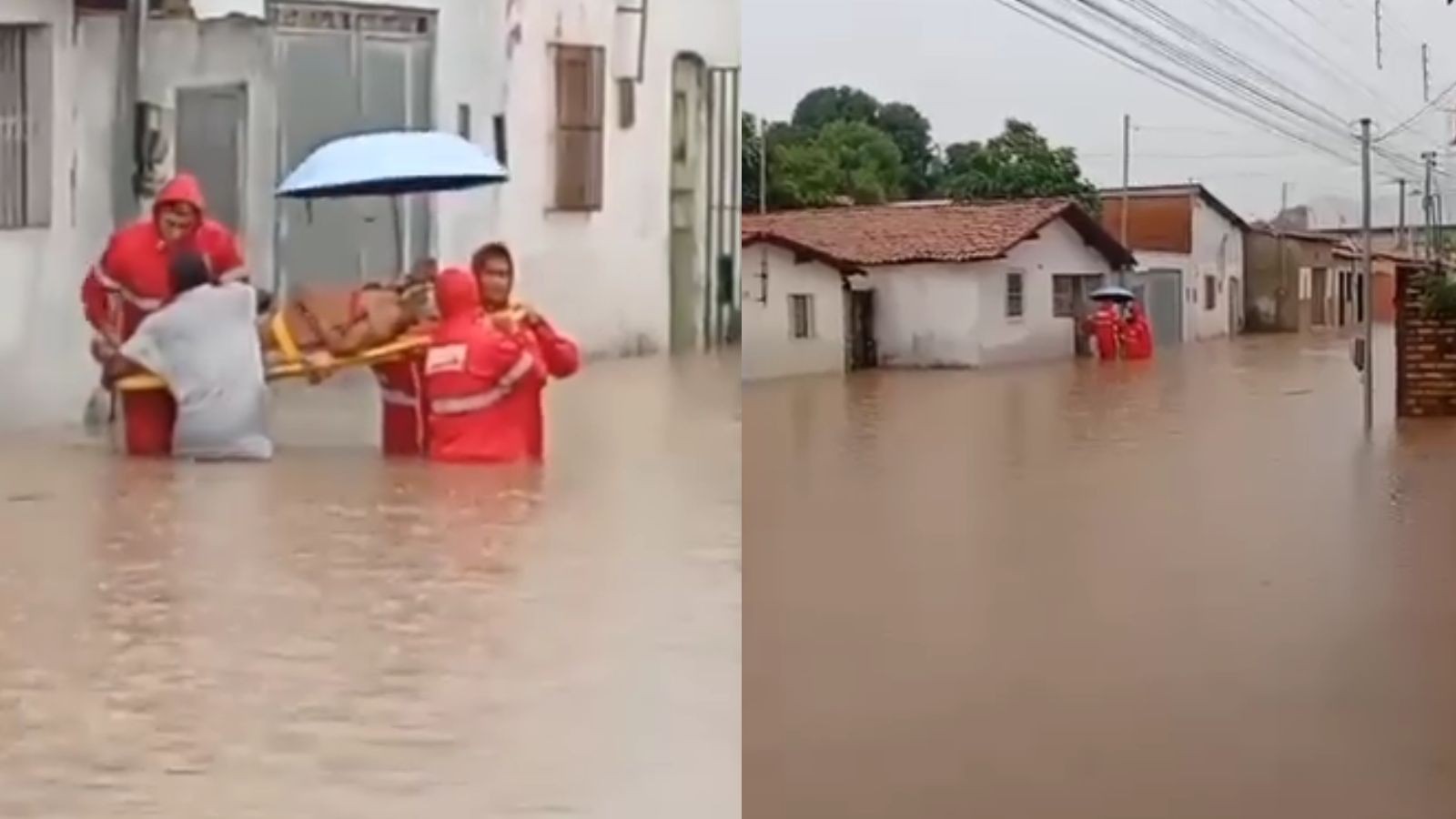 Idosa é resgatada após casa alagar durante fortes chuvas em Floriano