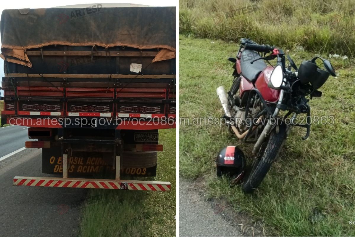 Motociclista morre após bater contra traseira de caminhão na SP-340, em Jaguariúna