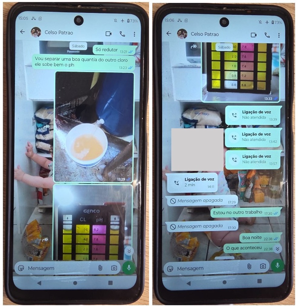 Celso Bertolo Cruz se apresentou como responsável técnico pela piscina e confirmou que orientava manobrista por WhatsApp. — Foto: Reprodução