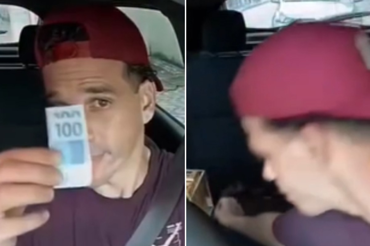 Motorista de app testa honestidade com dinheiro cinematográfico no carro em SP; veja o vídeo