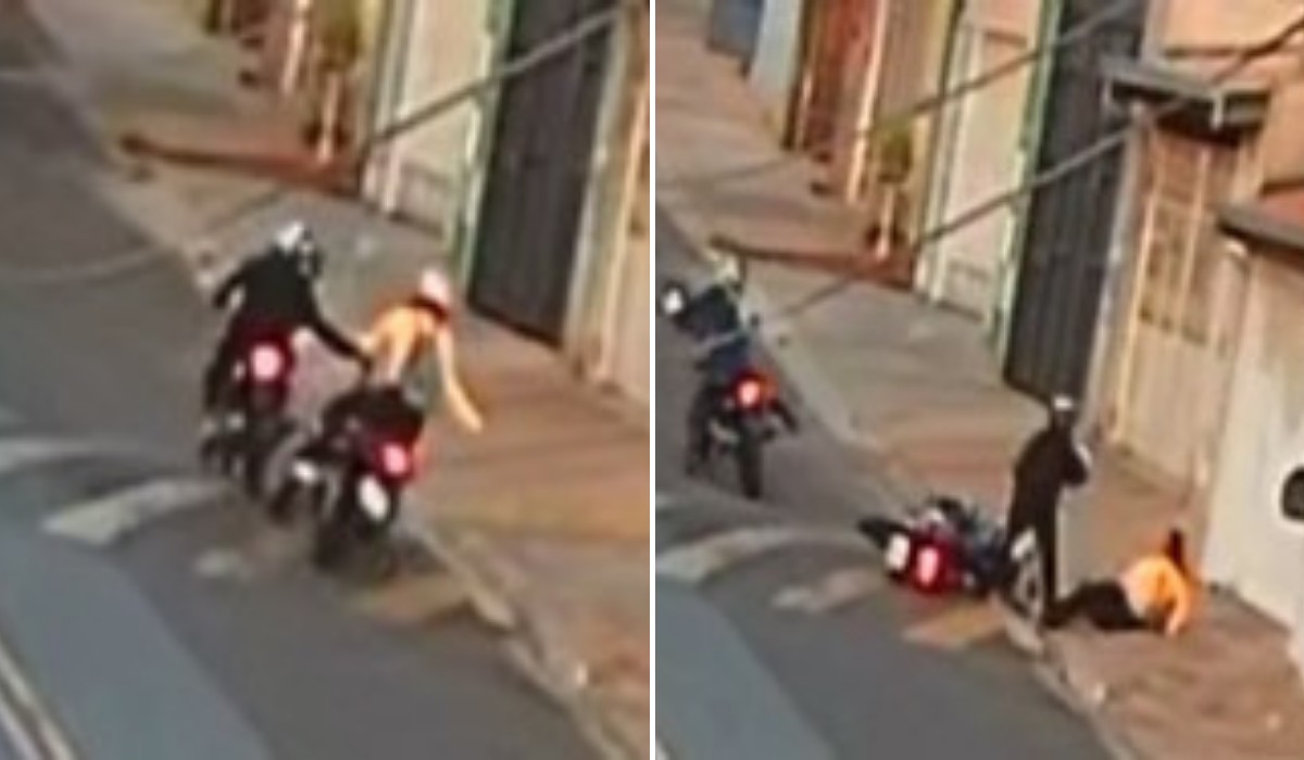 VÍDEO: dupla derruba mulher de moto e rouba o veículo em Hortolândia
