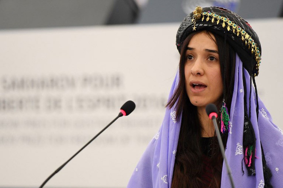 Nadia Murad, em imagem de arquivo de 13 de dezembro de 2016  — Foto: Frederick Florin / AFP