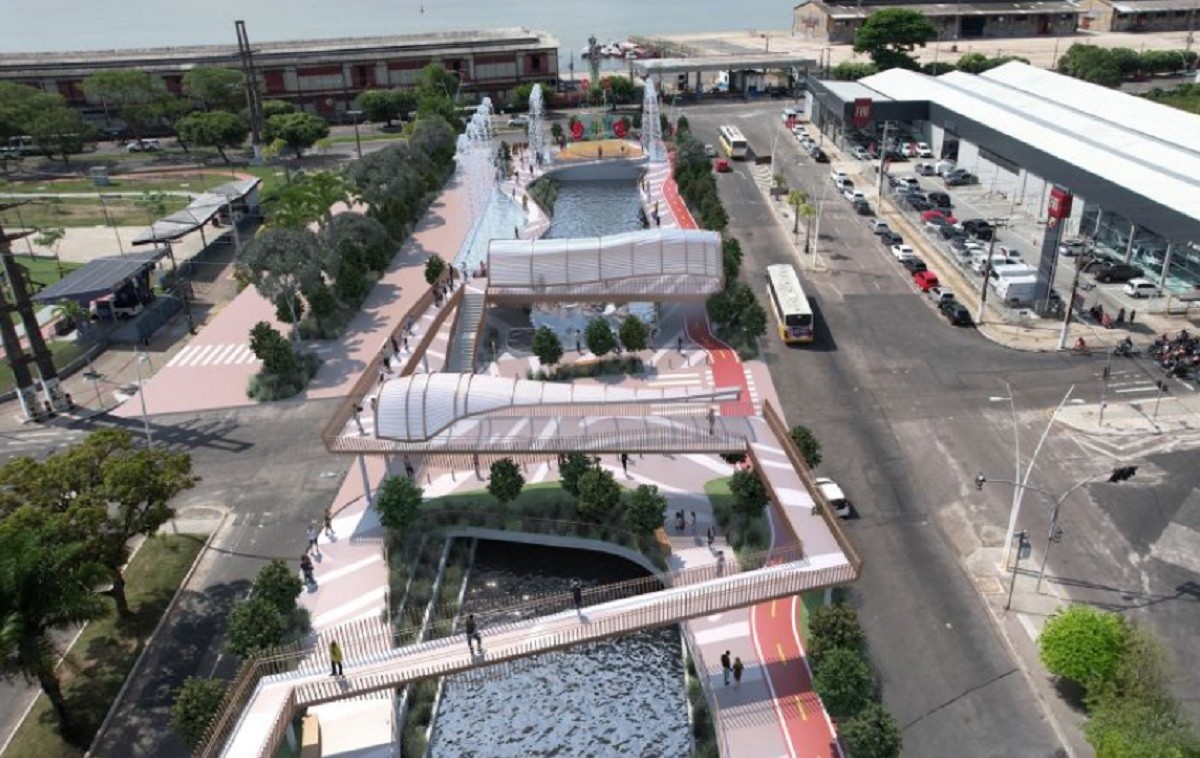 Nova Doca: planejada para a COP 30, obra no centro de Belém prevê passarela com mirante, quiosques e playground