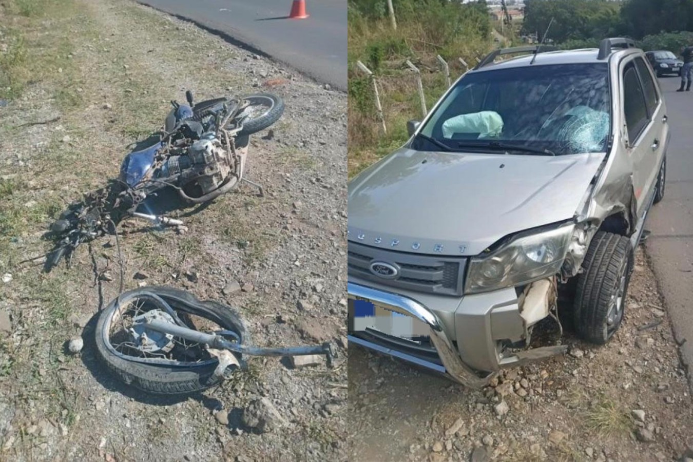 Motociclista invade pista contrária e morre em batida com carro em Piracicaba