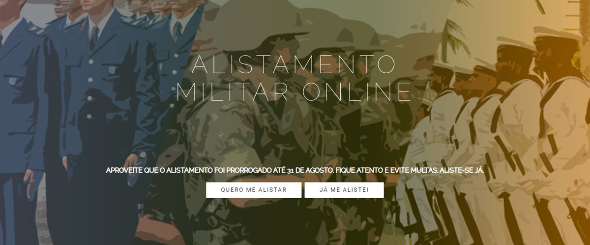 Exército Brasileiro - Alistamento ONLINE - no site do alistamento