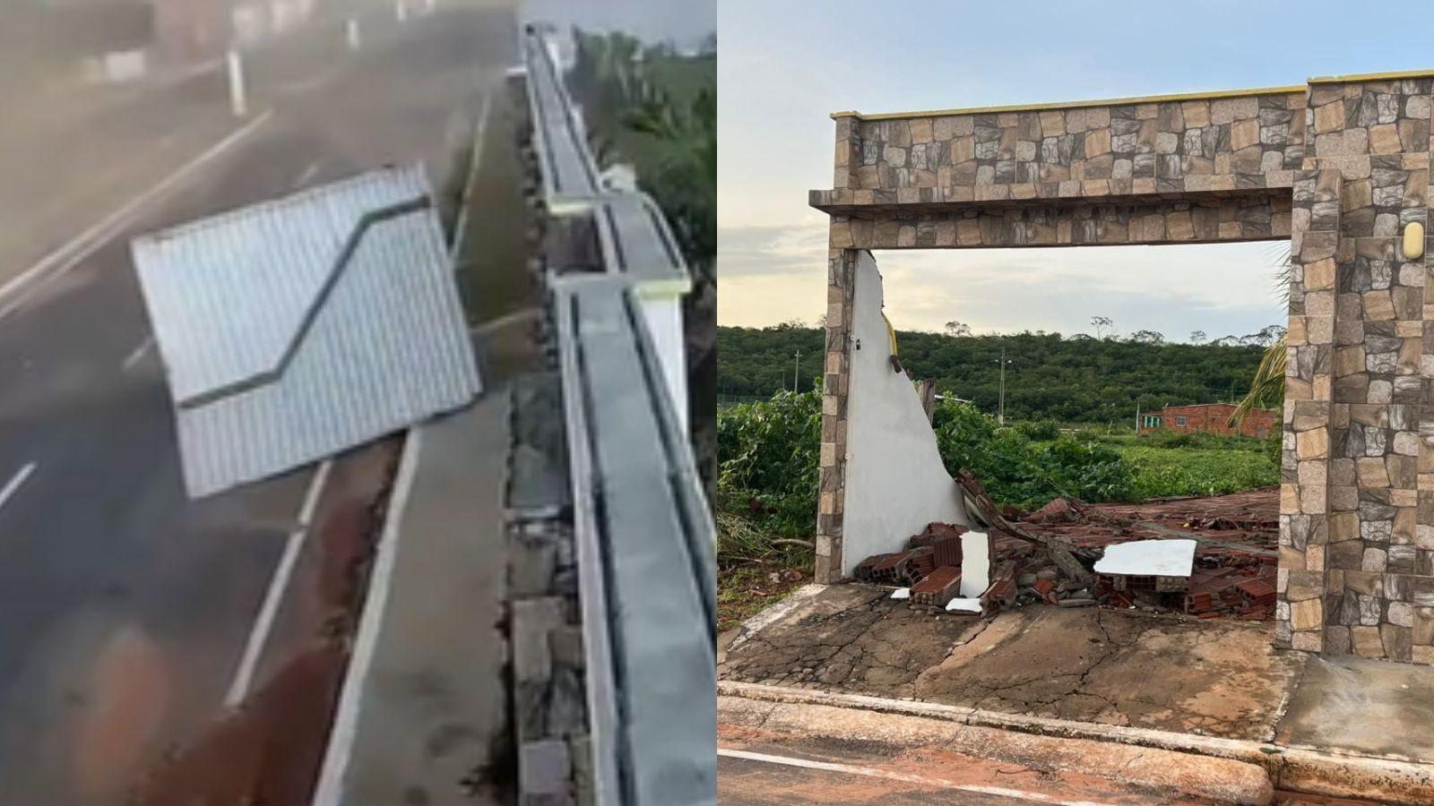 Ventos de até 100 km/h derrubam muros e danificam telhados no interior do PI