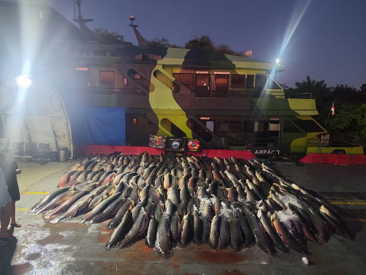 Cerca de 26 toneladas de pescado ilegal são apreendidas em embarcação no Amazonas