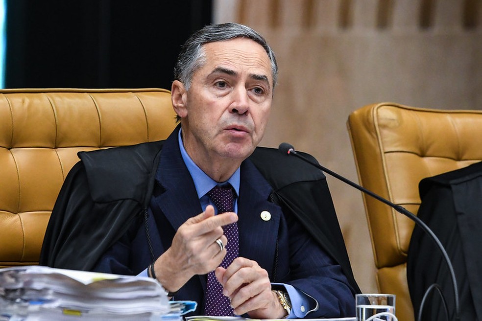 Barroso durante sessão no Supremo Tribunal Federal nesta quarta-feira (27). — Foto: Carlos Moura/SCO/STF