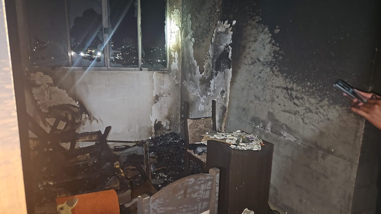 Mulher acende vela para anjo da guarda causa incêndio em apartamento em Uberlândia