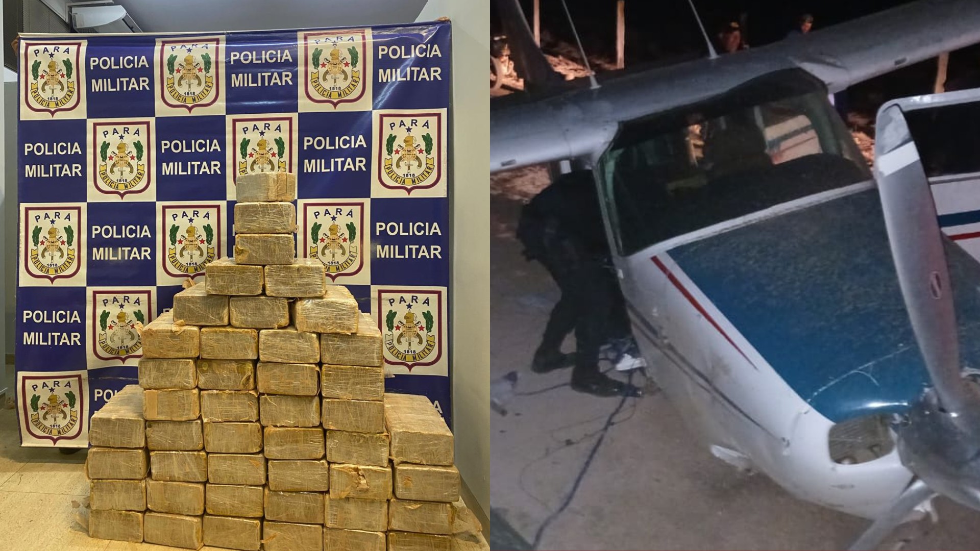 Polícia realiza maior apreensão de drogas do Baixo Araguaia, no PA, após pouso forçado de aeronave
