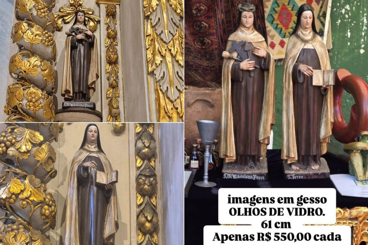 Imagens de santas furtadas de convento de Santos são achadas em antiquário em SP; entenda