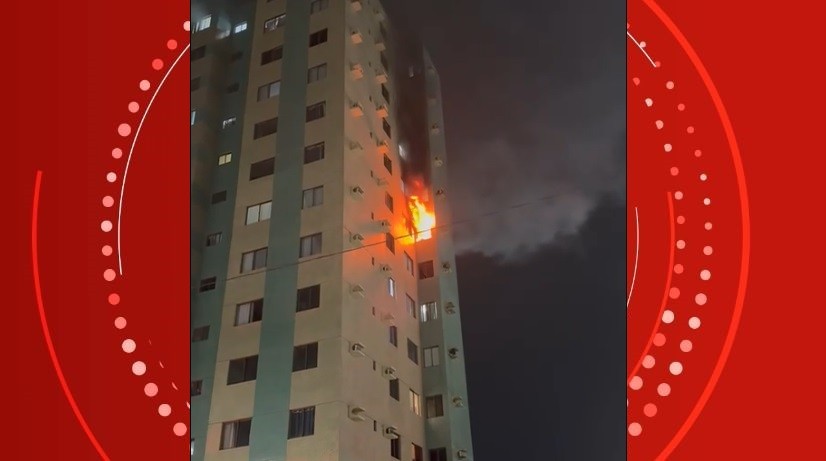 VÍDEO: Incêndio atinge apartamento à beira-mar em Maceió