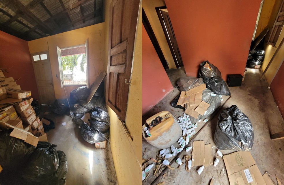 Remédios encontrados em casa abandonada em Boa Vista, RR. — Foto: Polícia Civil de Roraima/Divulgação