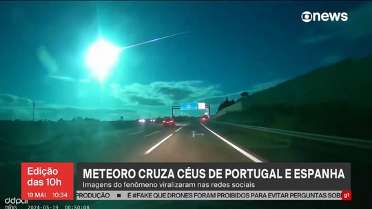 Meteoro cruza os céus de Portugal e Espanha - Programa: Jornal GloboNews 
