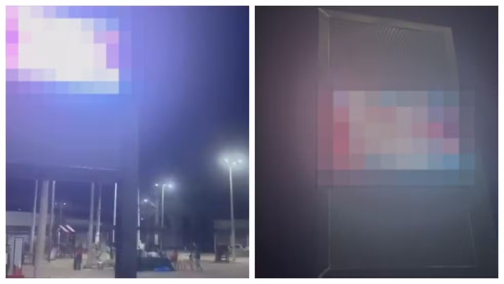 Telões de praças exibiram vídeos pornôs, em Ubajara, na noite da última terça (21). — Foto: Reprodução.