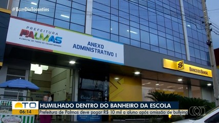 Aluno vítima de bullying na escola ganha R$ 10 mil de indenização da Prefeitura de Palmas