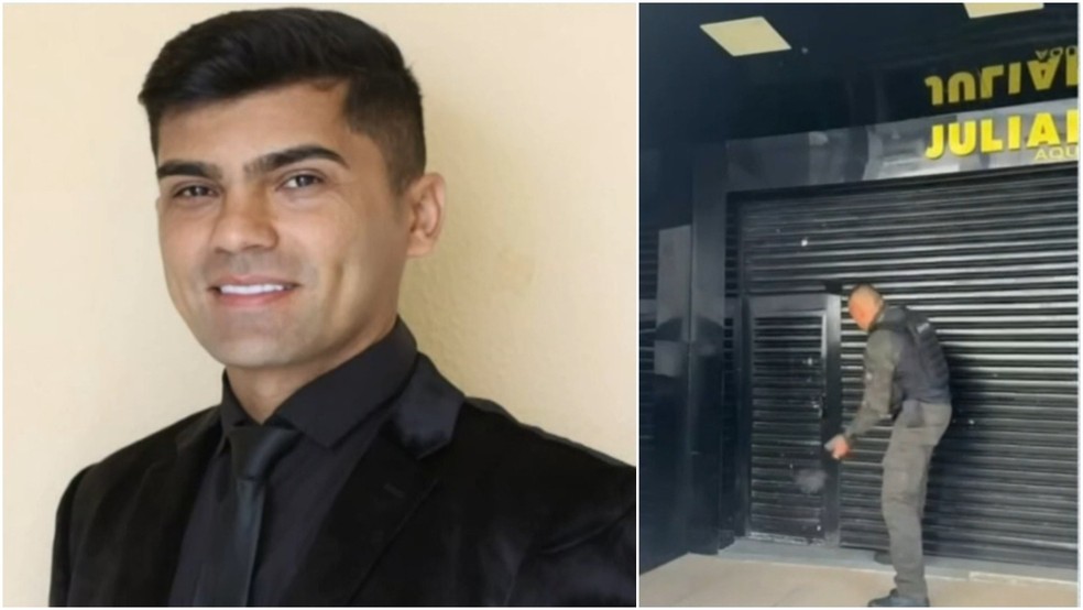 Polícia cumpriu mandados de busca e apreensão nas lojas do ex-vereador Juliano Magalhães. — Foto: Reprodução