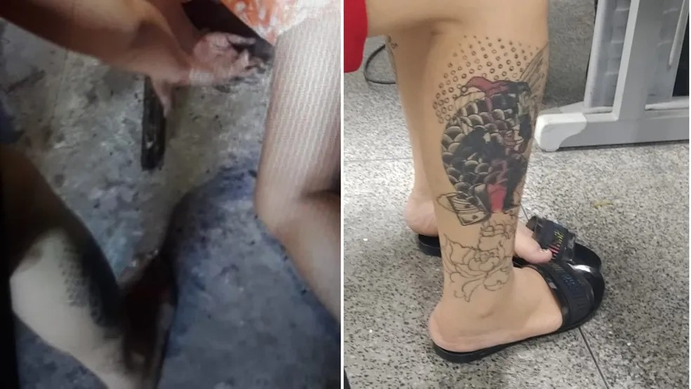 Blogueira tirou foto ao lado de corpo de jovem esquartejada em Teresina; tatuagem ajudou na identificação — Foto: Divulgação/Polícia Civil