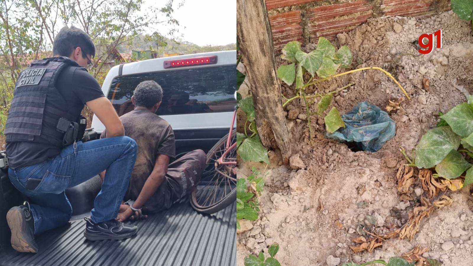 Suspeito de roubo é preso e polícia encontra tornozeleira enterrada no quintal da casa dele no PI