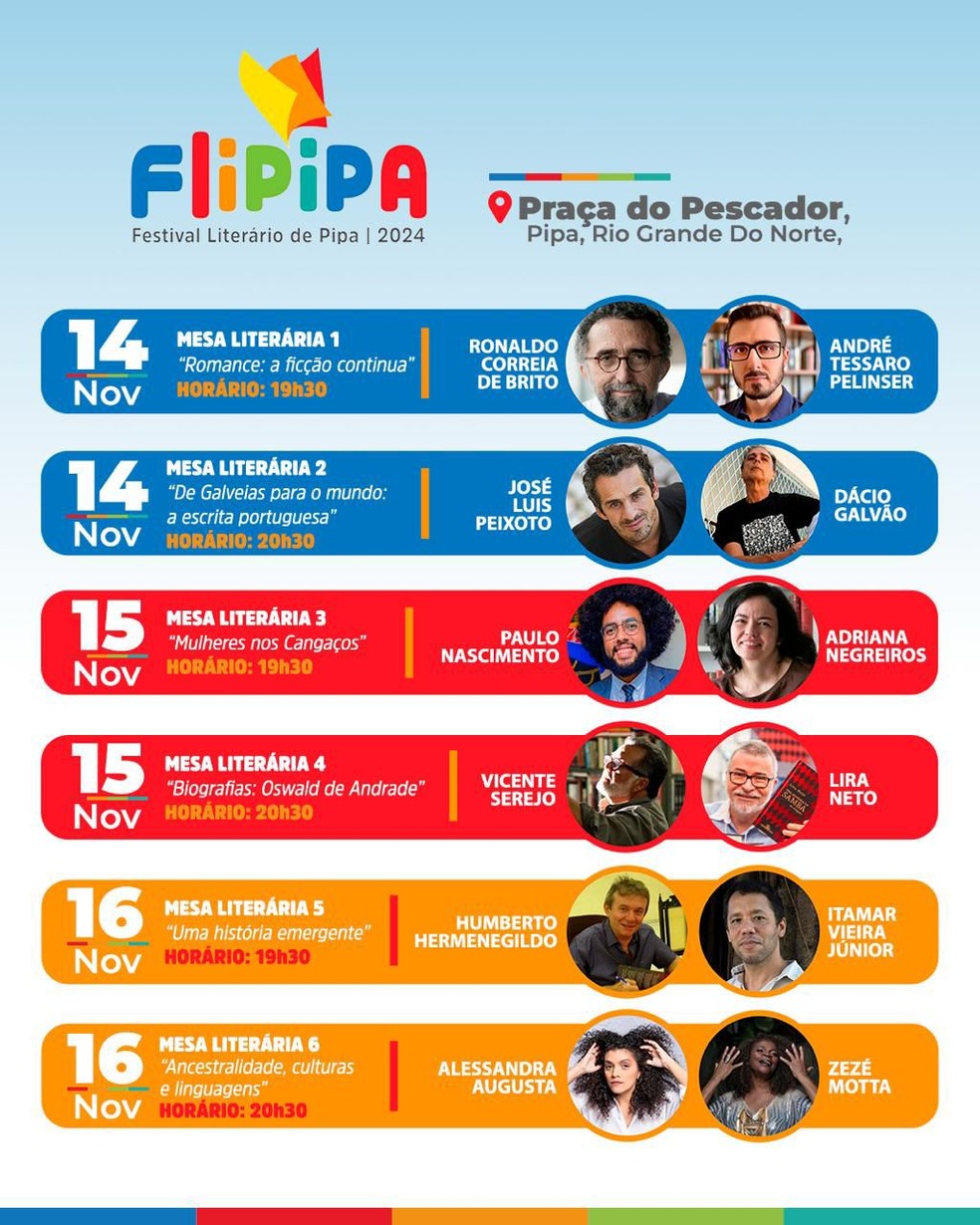 O evento reúne autores, oficinas, apresentações musicais e culturais em Pipa. — Foto: Divulgação