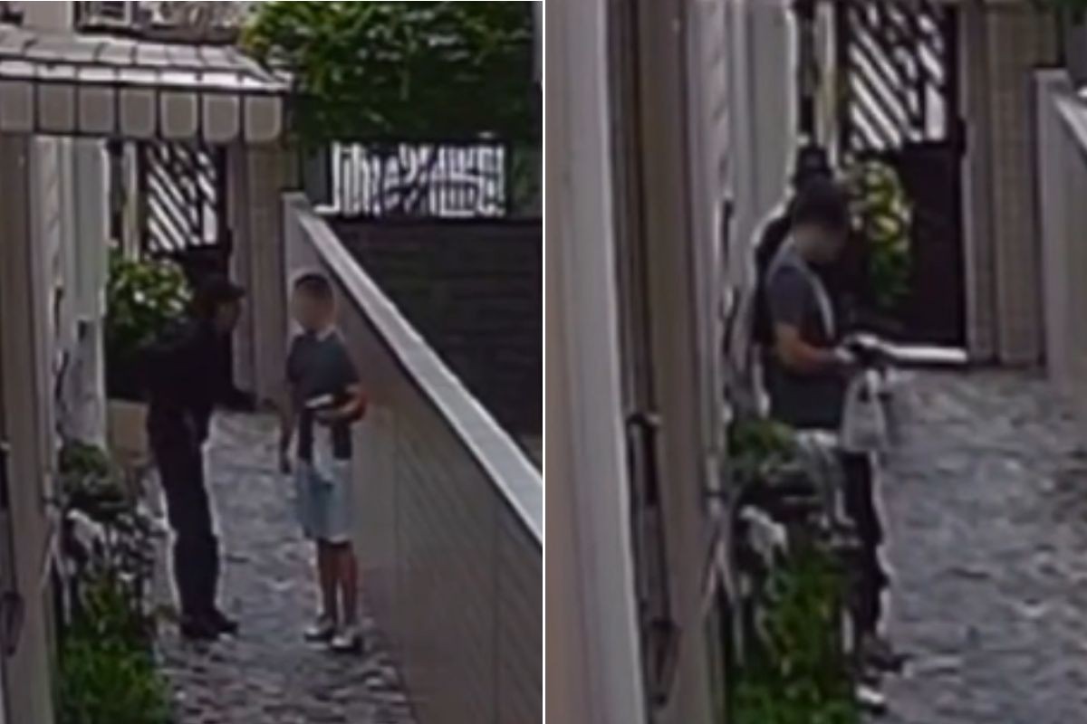 Câmera flagra homem entrando em prédio e obrigando morador a fazer PIX; VÍDEO