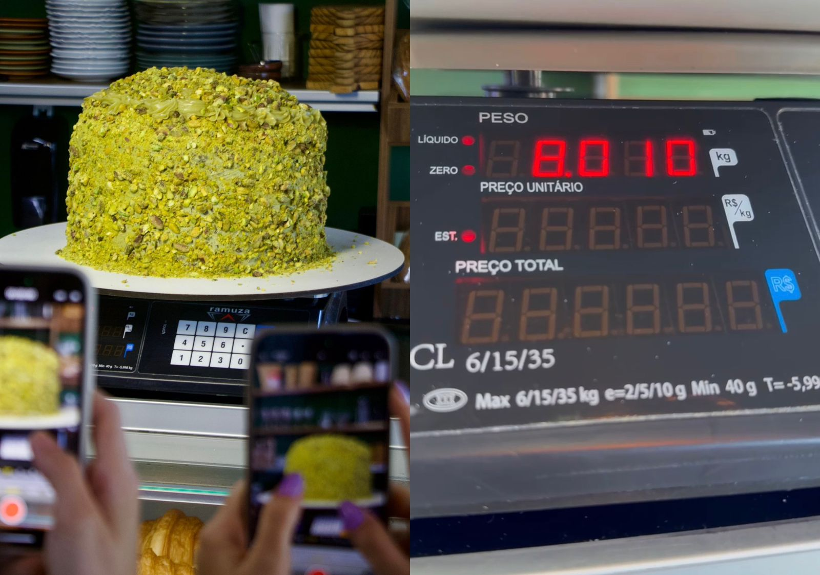 Pesa 8 kg e custa R$ 2,4 mil: casal de Joinville cria panetone gigante de pistache e desafia 'recorde' nacional