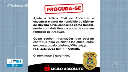 Polícia divulga telefone para denúncia do suspeito de assassinar brigadista no TO