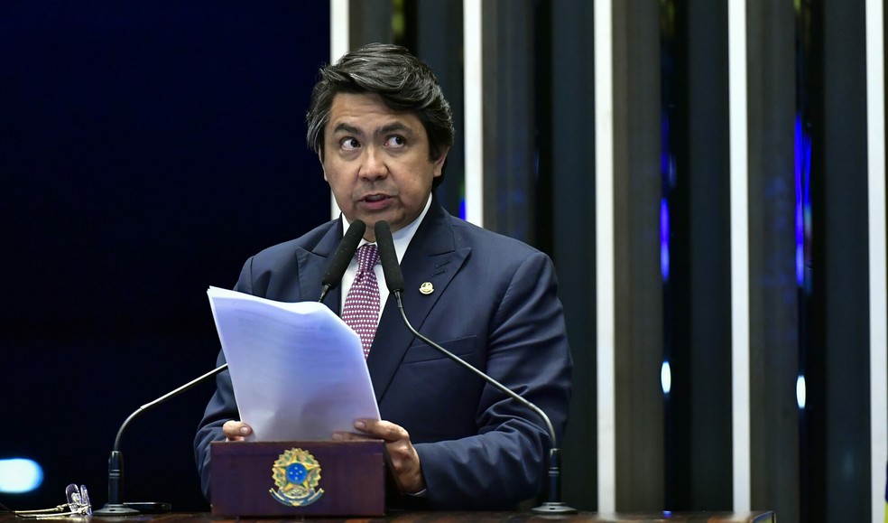O senador Alexandre Giordano na tribuna do Senado Federal, em Brasília. — Foto: Waldemir Barreto/Agência Senado