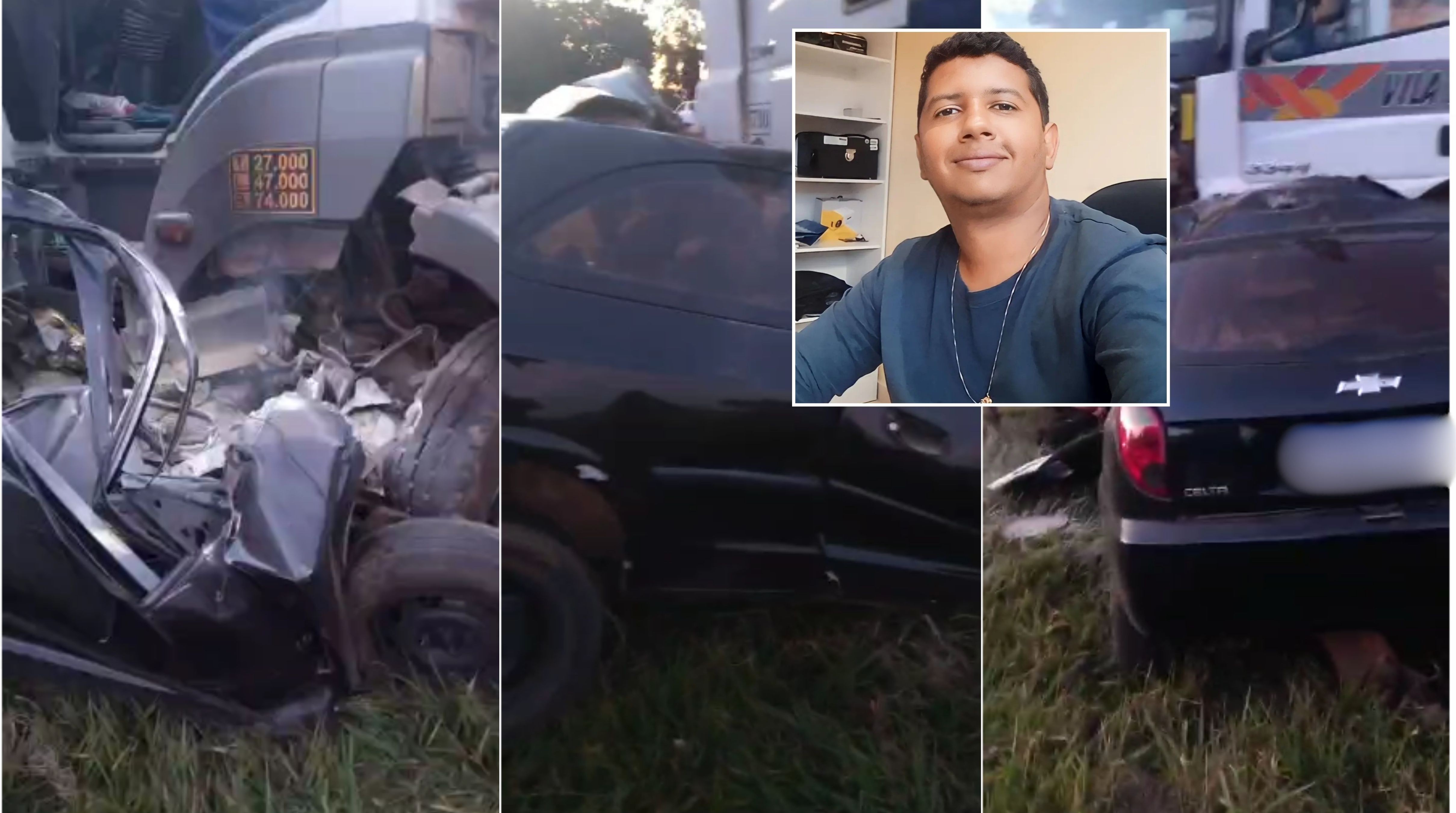 Homem de 32 anos morre em acidente na SP-215 após colidir carro em caminhão