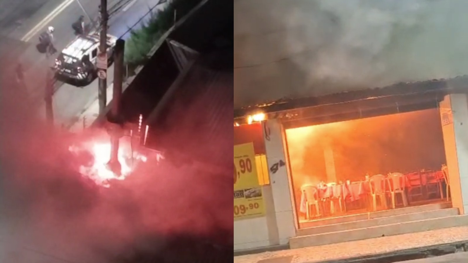 Incêndio atinge restaurante na Praia de Iracema e destrói fachada e vários utensílios; vídeo