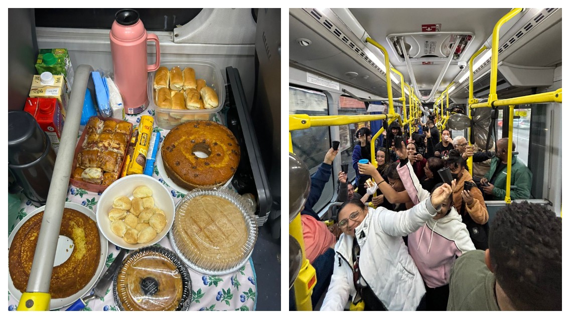 Linha de ônibus na Zona Sul de SP tem café, bolo, festas de aniversário e até chá de bebê 