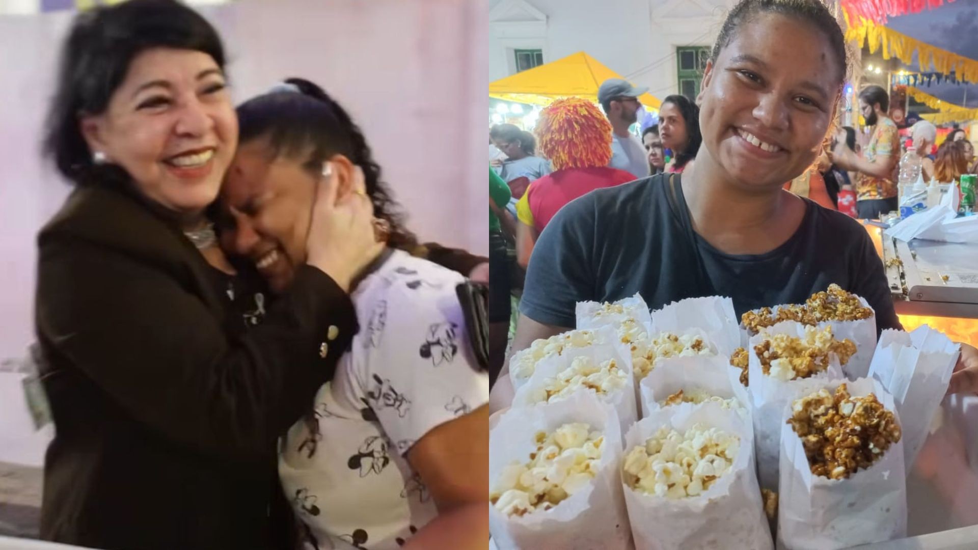 Roberta Miranda paga R$ 800 por pipocas, distribui a foliões e vídeo viraliza: 'Comecei a tremer e chorar', diz vendedora